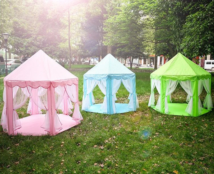 Outdoor Indoor Hight Quality 230t Polyester Hexagon Princess Castle Kids Play Tent