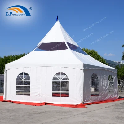 Carpa alpina con estructura de pico hexagonal estilo Kenia para eventos de fiesta