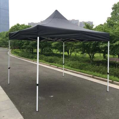 Tienda plegable Gazebo emergente de acero negro para exteriores de 3x3m